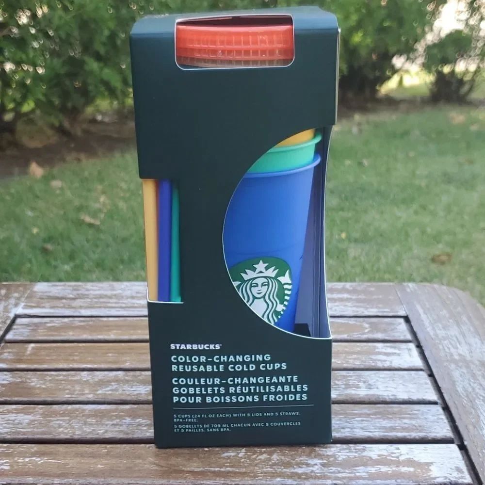 Starbucks NEW Color Changing Reusable Cold Cups 2020 Set of 5 NWT